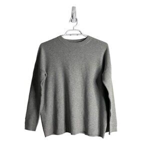 Twik by Simons Women's Gray Ribbed Crewneck Sweater